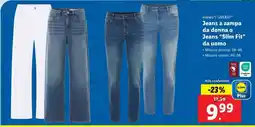 Lidl Jeans a zampa da donna o Jeans 'Slim Fit' da uomo offerta