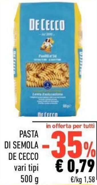 Conad City De Cecco Pasta di Semola vari tipi 500 g offerta