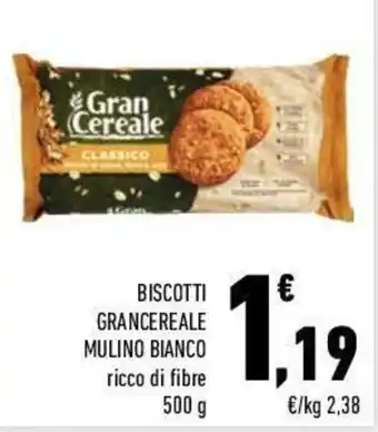 Conad City Mulino Bianco Biscotti Gran Cereale Ricco di Fibre 500g offerta