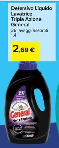 Carrefour Detersivo Liquido Lavatrice Tripla Azione General offerta