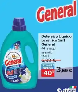 Carrefour Detersivo Liquido Lavatrice 5in1 General offerta