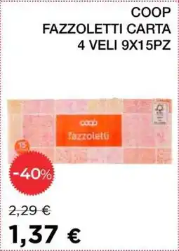 Coop COOP FAZZOLETTI CARTA offerta