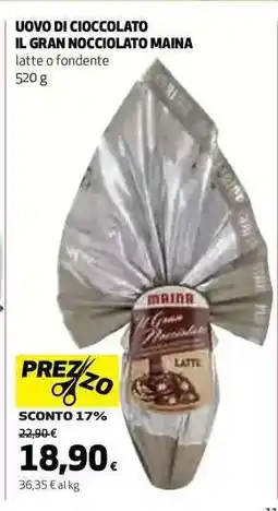 Coop Uovo di cioccolato Il Gran Nocciolato Maina offerta