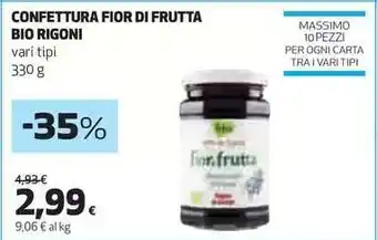 Coop Confettura Fior di Frutta Bio Rigoni offerta