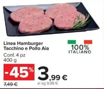 Carrefour Market Linea Hamburger Tacchino e Pollo Aia offerta