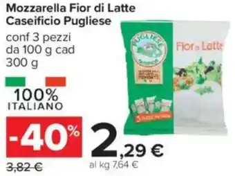 Carrefour Mozzarella Fior di Latte Caseificio Pugliese offerta