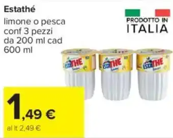 Carrefour Estathé limone o pesca offerta