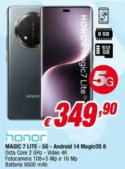 Al Pentolone honor MAGIC 7 LITE - 5G - Android 14 MagicOS 8 offerta