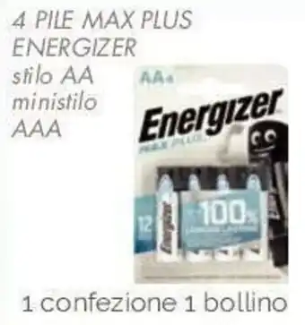 Conad City Energizer 4 Pile Max Plus stilo AA ministilo AAA offerta
