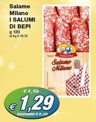 I Salumi di Bepi Salame Milano 120g