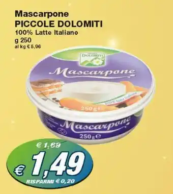Piccole Dolomiti Mascarpone 250g