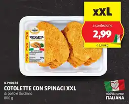 ALDI Il podere cotolette con spinaci xxl offerta
