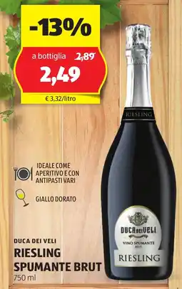 ALDI Duca dei veli riesling spumante brut offerta