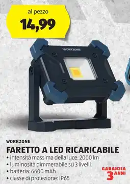 ALDI Workzone faretto a led ricaricabile offerta