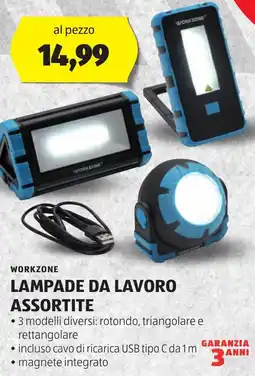ALDI Workzone lampade da lavoro assortite offerta