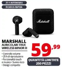 Comet Marshall auricolari true wireless minor III offerta