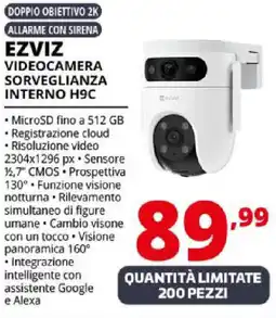 Comet Ezviz videocamera sorveglianza interno H9C offerta