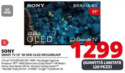 Comet SONY SMART TV 55" 4K UHD OLED XR55A80LAEP offerta