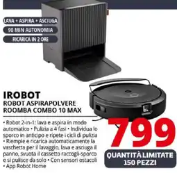 Comet Irobot robot aspirapolvere roomba combo 10 max offerta
