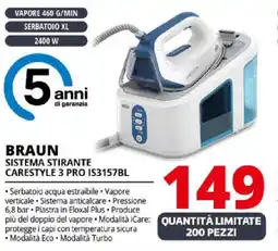 Comet Braun sistema stirante carestyle 3 PRO IS3157BL offerta