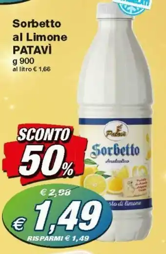 Prix Quality Patavì Sorbetto al Limone 900g offerta