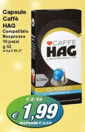 Prix Quality Hag Capsule Caffè 10 pezzi 52g offerta