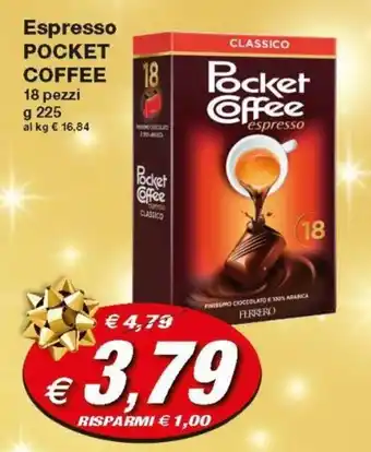 Prix Quality Pocket Coffee Espresso 18 pezzi 225g offerta