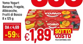 Famila Yomo Yogurt Banane, Fragole, Albicocche, Frutti di Bosco 8 x 125g offerta