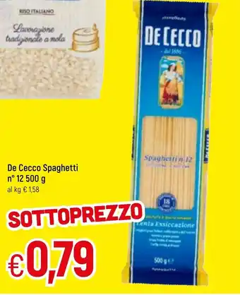 Famila De Cecco Spaghetti n° 12 500g offerta