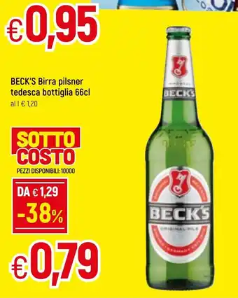Famila Beck's Birra Pilsner tedesca bottiglia 66cl offerta