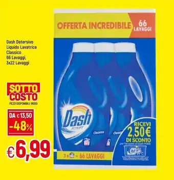 Famila Dash Detersivo Liquido Lavatrice Classico 66 lavaggi, 3x22 Lavaggi offerta