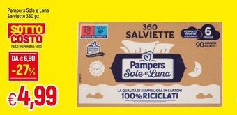 Famila Pampers Sole e Luna Salviette 360 pz offerta