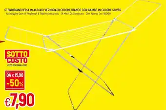 Famila Stendibiancheria in Acciaio Verniciato Colore Bianco con Gambe in Colore Silver Cm. 180x90 offerta