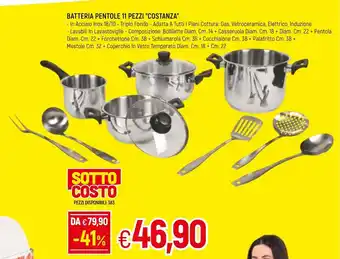 Famila Batteria Pentole 11 Pezzi "Costanza" offerta
