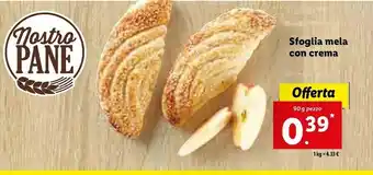 Lidl Nostra pane foglia mela con crema offerta