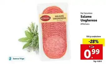 Lidl Salame ungherese affettato 150 g offerta