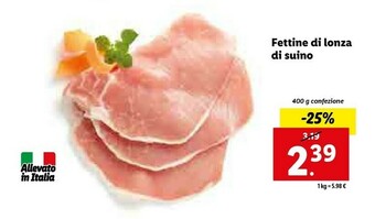 Lidl Fettine di lonza di suino offerta