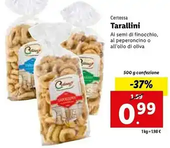 Lidl Tarallini ai semi di finocchio 500 g(ml) offerta