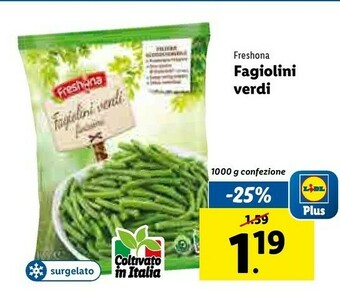 Lidl Fagiolini verdi finissimi 1000 g(ml) offerta