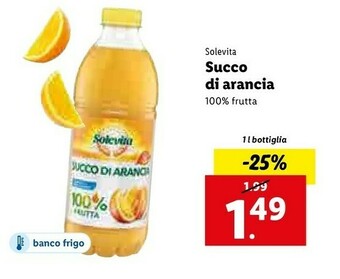 Lidl Succo d'arancia 100% offerta