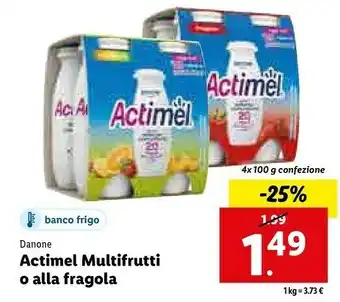 Lidl Actimel fragola 400 g(ml) offerta