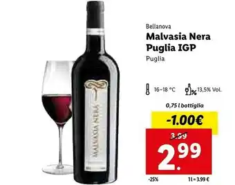 Lidl Bellanova malvasia nera puglia igp offerta