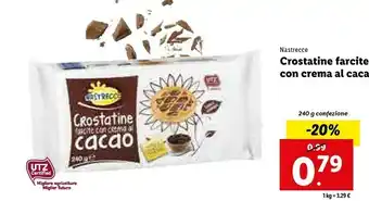 Lidl Nastrecce - crostatine farcite con crema alle nocciole e cacao 240 g(ml) offerta