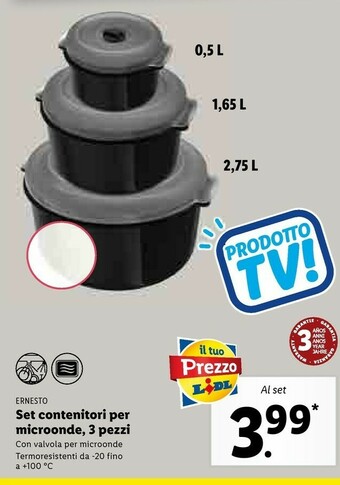 Lidl Ernesto set contenitori per microonde offerta
