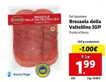 Lidl Bresaola della valtellina igp offerta