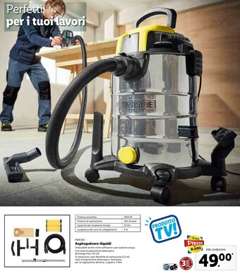 Lidl Parkside aspirapolvere liquidi offerta