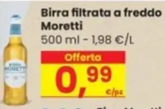 Interspar Birra filtrata a freddo Moretti offerta