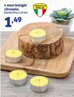 In'S Mercato 4 maxi tealight citronella offerta