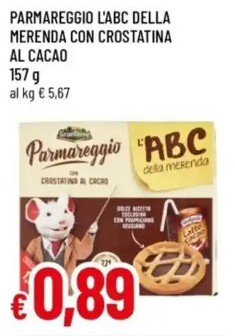 Famila Parmareggio l'abc della merenda con crostatina al cacao offerta