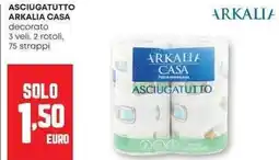 Pam Asciugatutto arkalia casa decorato 3 veli, 2 rotoli 25 strappi offerta